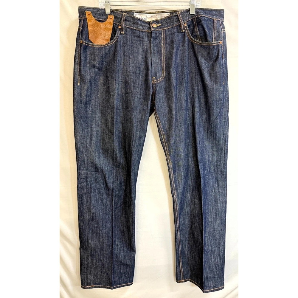 Akoo Jeans Mens 38 Blue Denim Cotton A King Of Oneself Straight Everyday Wear